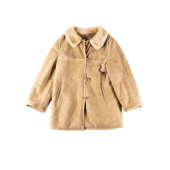 Vintage 80's Women Sheepskin Jacket in BeigeMN183