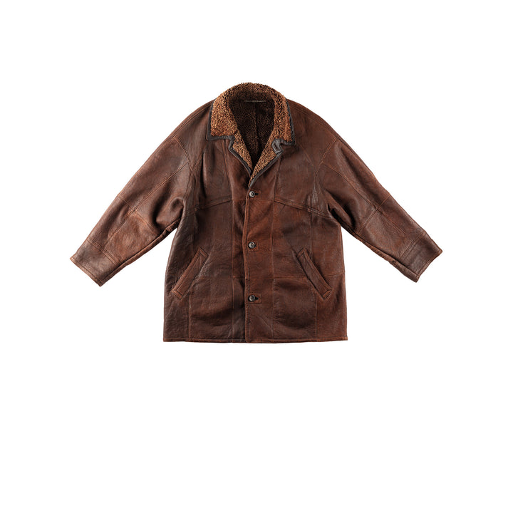 Vintage 90's Men Sheepskin Coat in BrownVN161