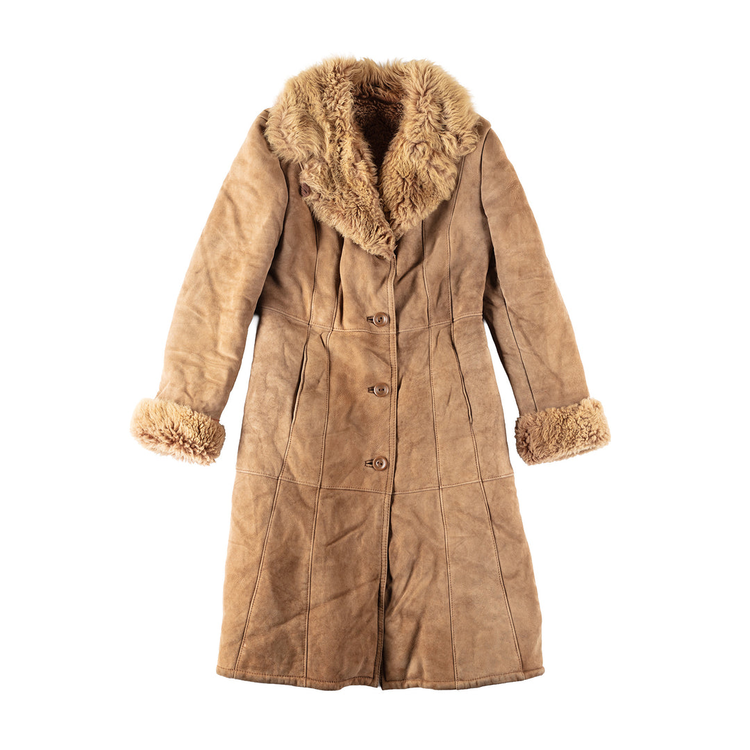 Vintage 70's Women Sheepskin Coat in BeigeMN140