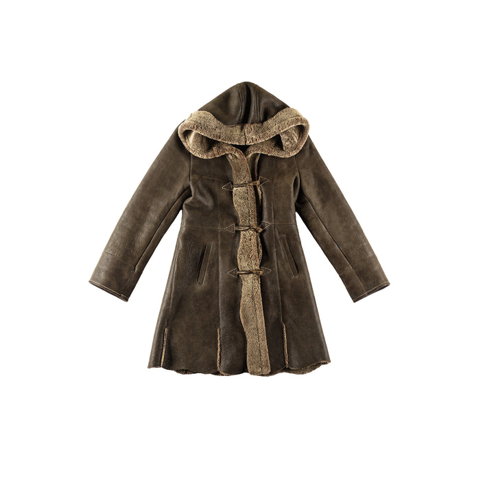 Vintage 70's Women Sheepskin Coat in GreenMN248