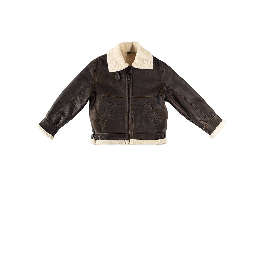 Vintage 80's Men Sheepskin Jacket in BrownVN354