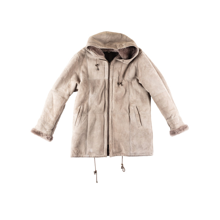 Vintage 90's Women Sheepskin Coat in Gray