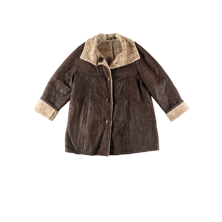 Vintage 70's Women Sheepskin Coat in BrownMN194