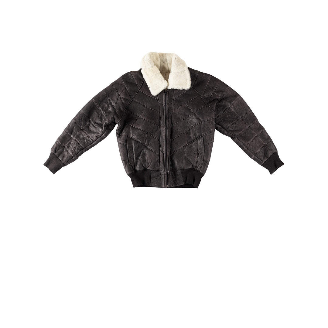 Vintage 90's Men Sheepskin Jacket in BlackVN355