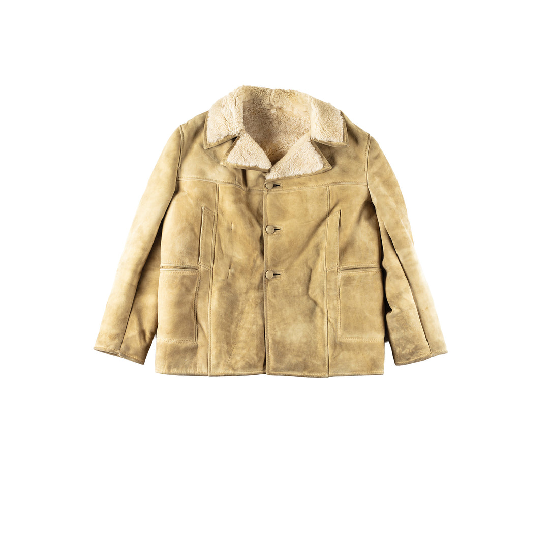 Vintage 80's Men Sheepskin Coat in GreenVN247