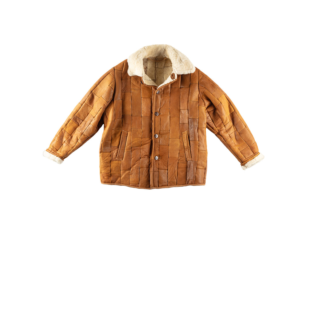 Vintage 90's Men Sheepskin Coat in BrownVN170