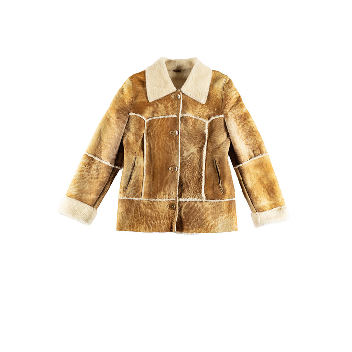 Vintage 70's Women Sheepskin Coat in BrownMN666
