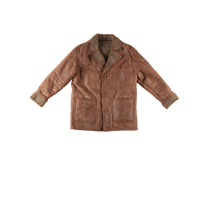 Vintage 80's Men Sheepskin Coat in BrownVN215
