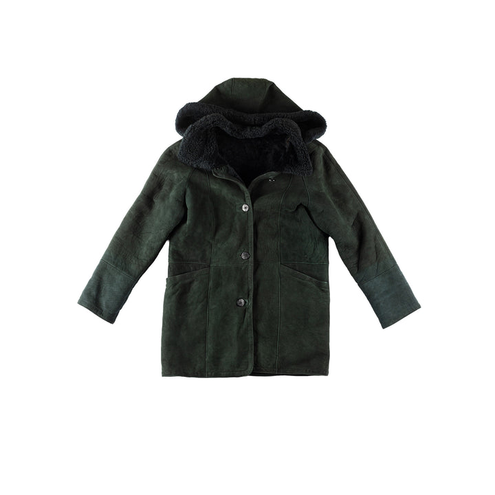 Vintage 90's Men Sheepskin Coat in GreenMN188