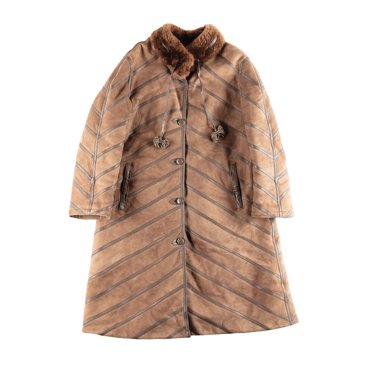 Vintage 00's Women Sheepskin Coat in Brown