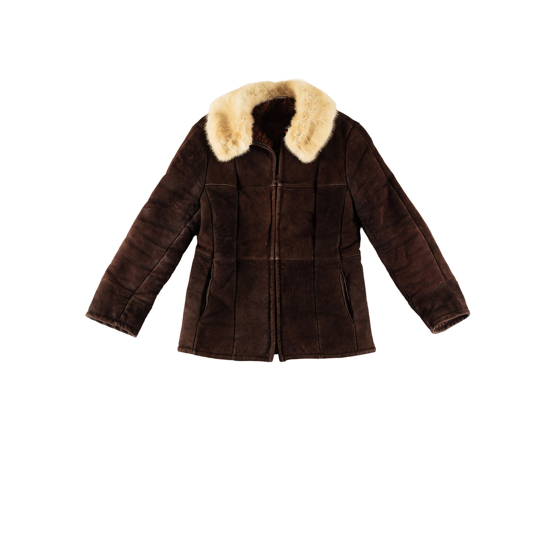 Vintage 70's Women Sheepskin Jacket in BrownMN676