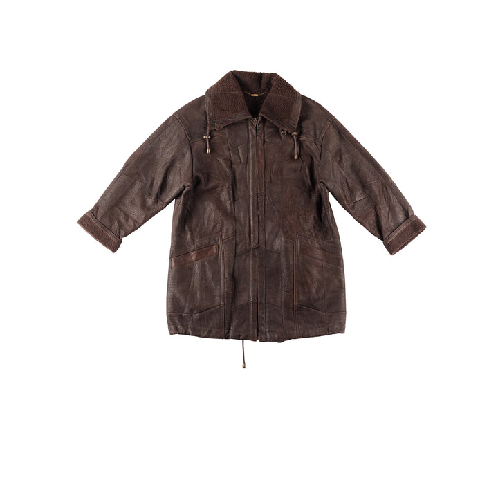 Vintage 80's Women Sheepskin Coat in Brown