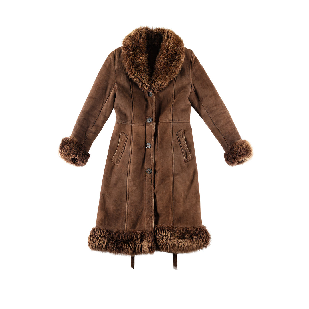 Vintage 70's Women Sheepskin Coat in BrownMN185