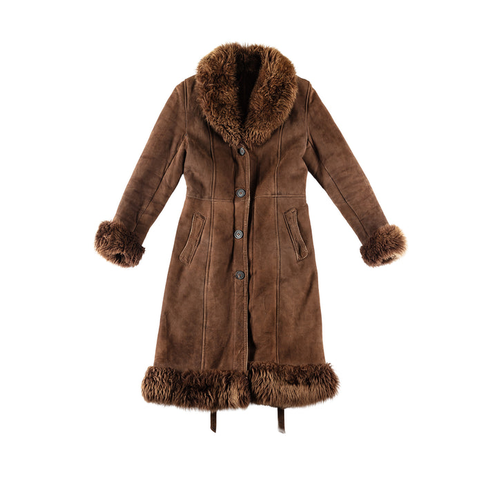 Vintage 70's Women Sheepskin Coat in BrownMN185