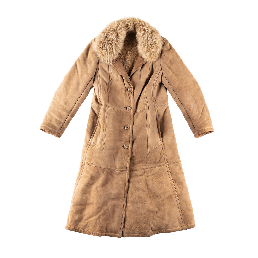 Vintage 90's Women Sheepskin Coat in BeigeMN216