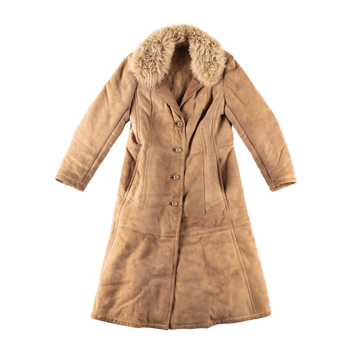 Vintage 90's Women Sheepskin Coat in BeigeMN216