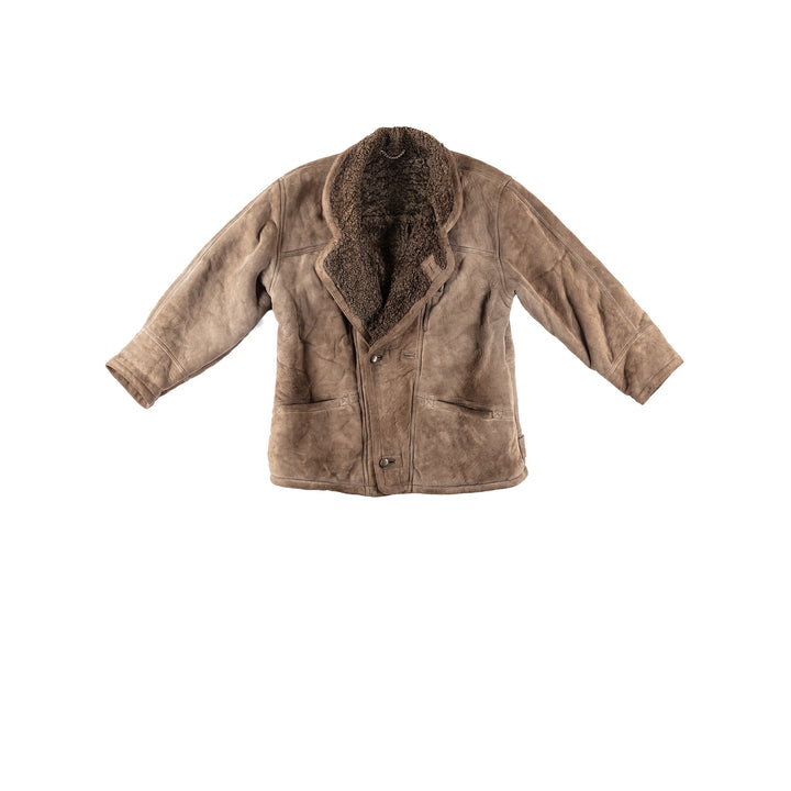 Vintage 80's Men Sheepskin Coat in GrayVN222