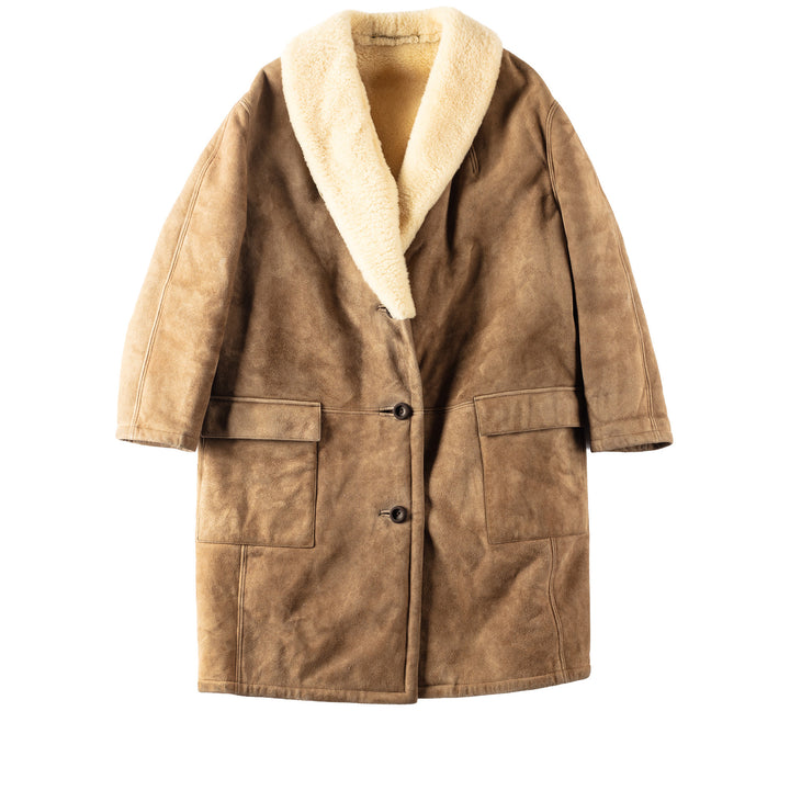 Vintage 70's Women Sheepskin Penny Lane Coat in Brown