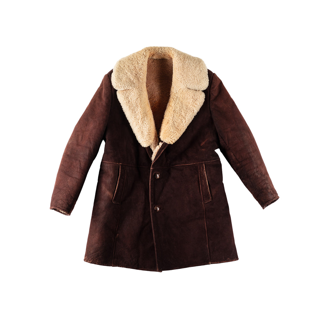 Vintage 70's Men Sheepskin Coat in BrownVN124