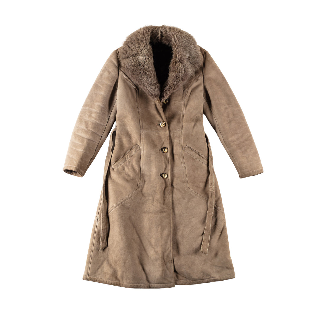 Vintage 70's Women Sheepskin Coat in BeigeMN145