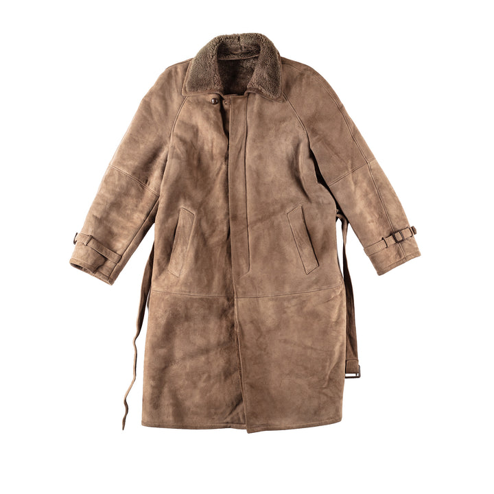 Vintage 80's Men Sheepskin Coat in BeigeVN123