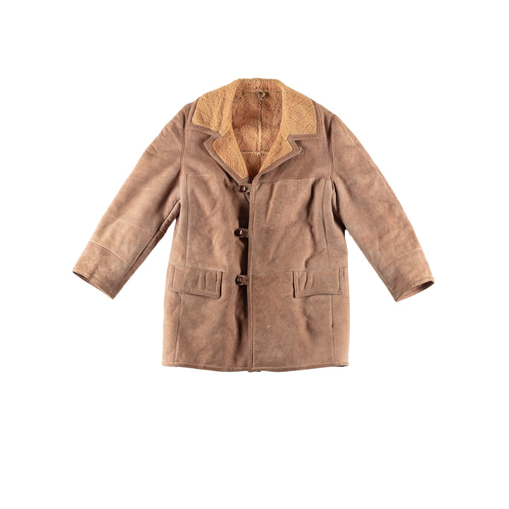 Vintage 70's Men Sheepskin Coat in BeigeVN474