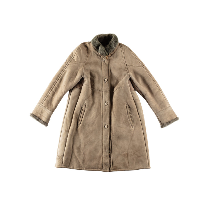 Vintage 70's Women Sheepskin Coat in BeigeMN669