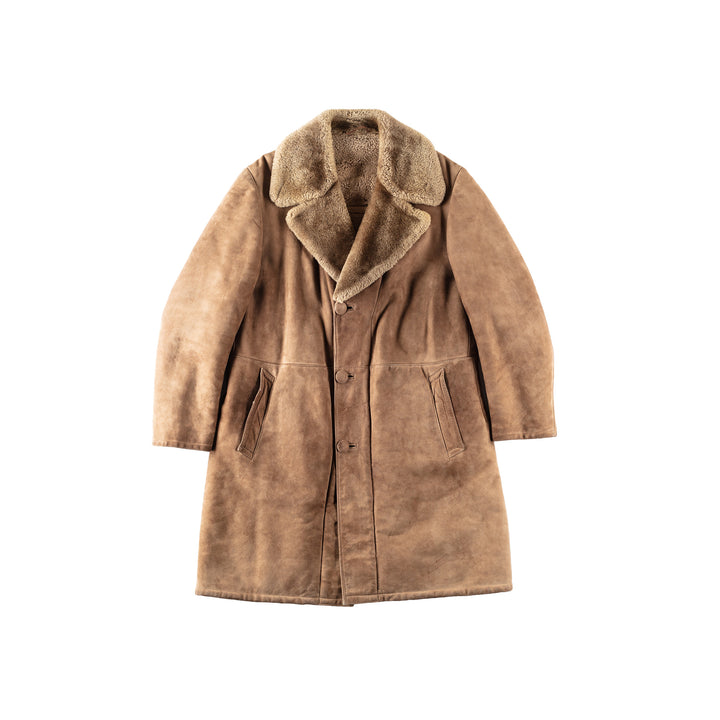 Vintage 70's Men Sheepskin Coat in BrownVN153