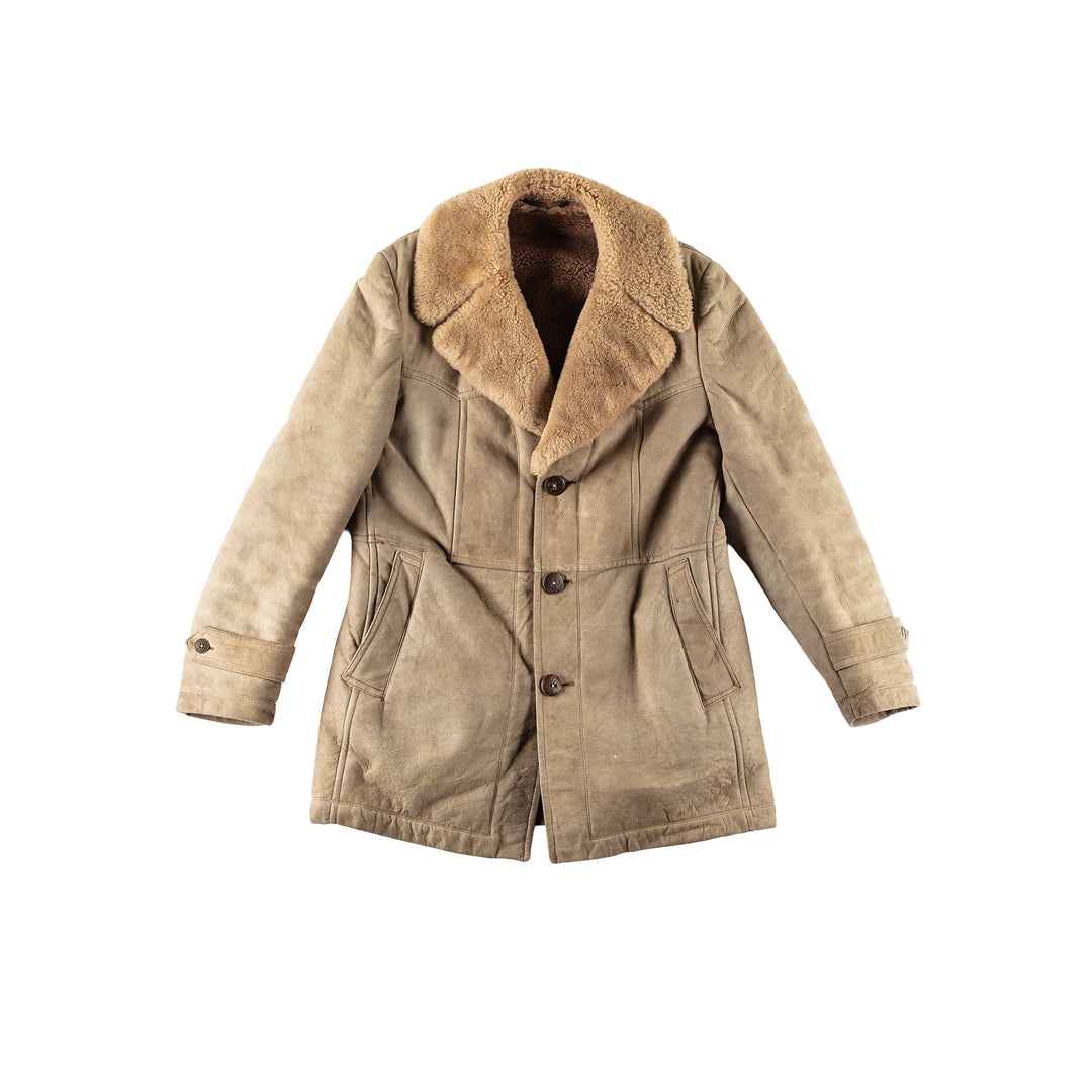 Vintage 80's Men Sheepskin Coat in BeigeVN201