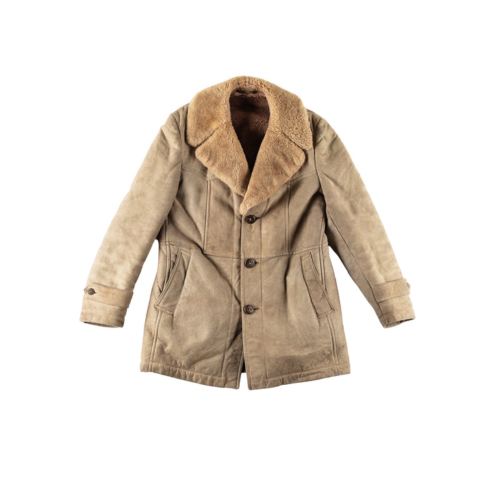 Vintage 80's Men Sheepskin Coat in BeigeVN201