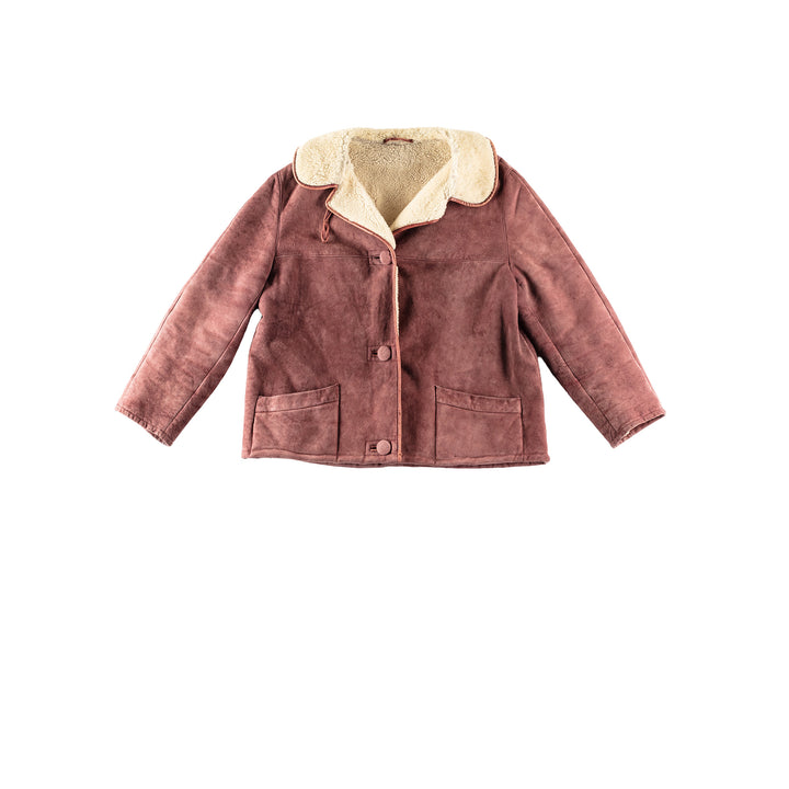 Vintage 80's Women Sheepskin Jacket in RedMN250