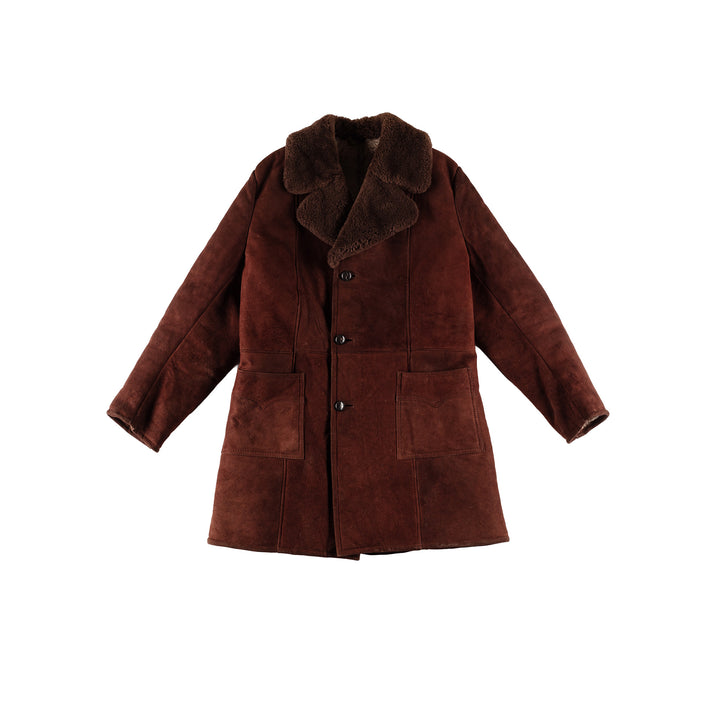 Vintage 70's Men Sheepskin Coat in BrownVN616