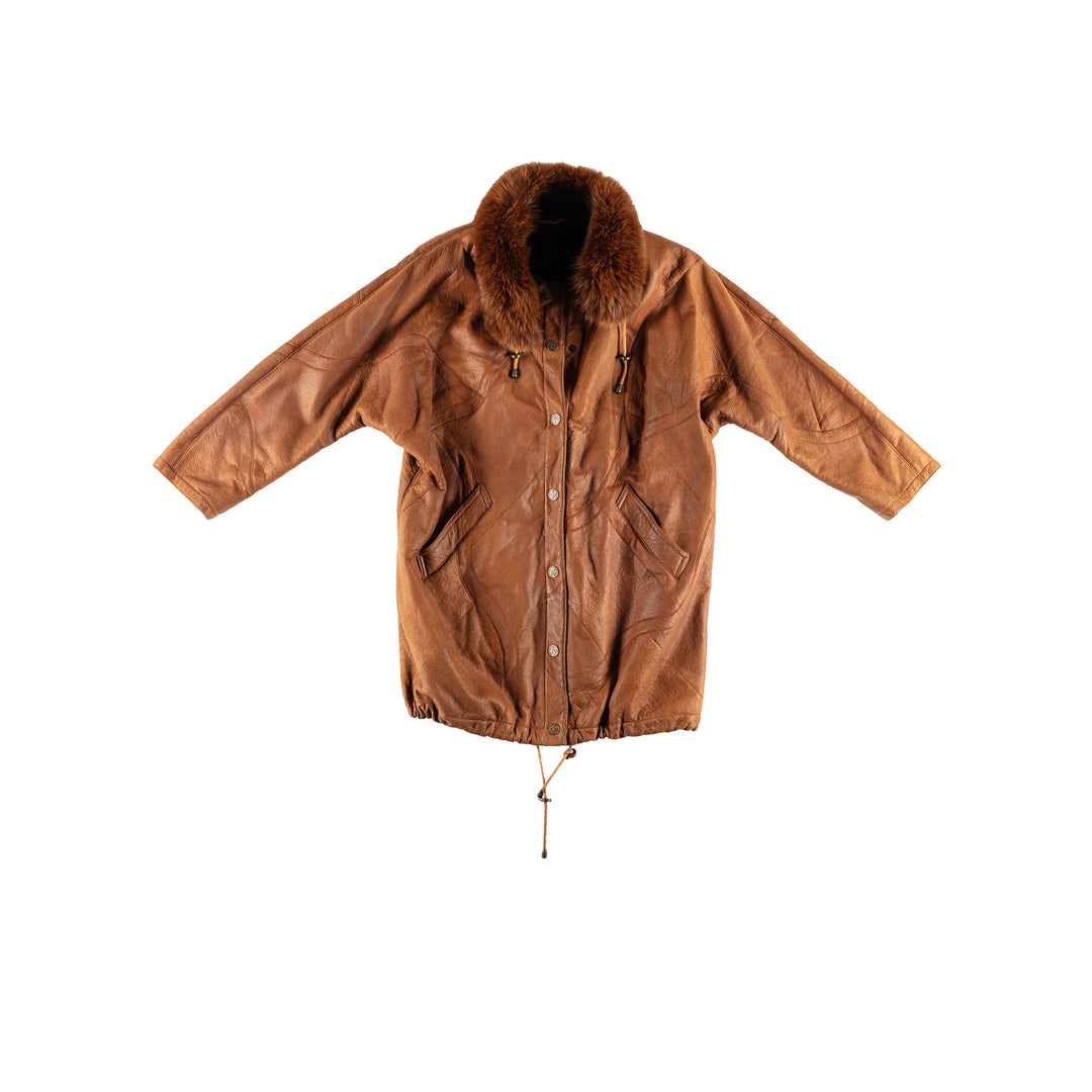 Vintage 80's Women Sheepskin Coat in BrownMN413