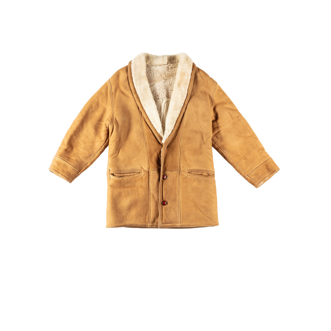 Vintage 80's Men Sheepskin Coat in BeigeVN106