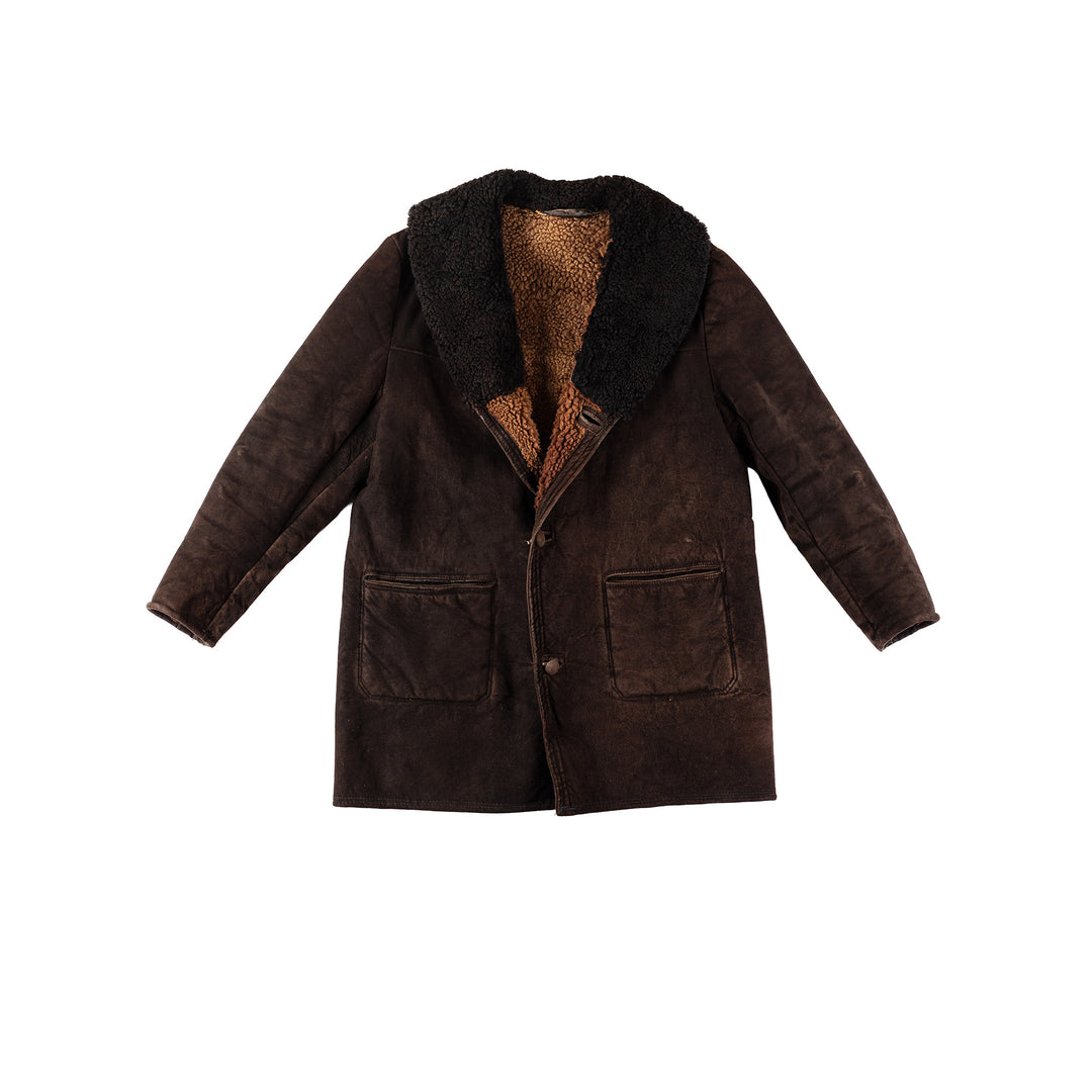 Vintage 70's Men Sheepskin Coat in BrownVN112