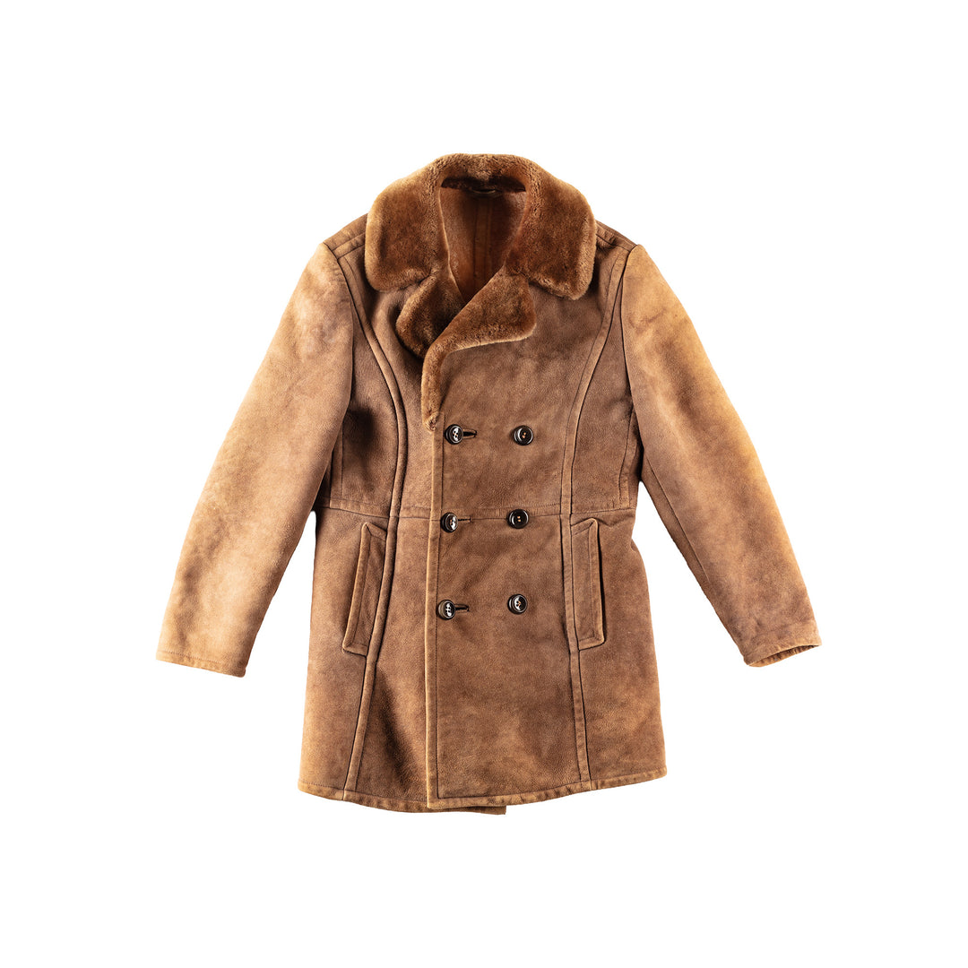 Vintage 70's Men Sheepskin Coat in BrownVN253