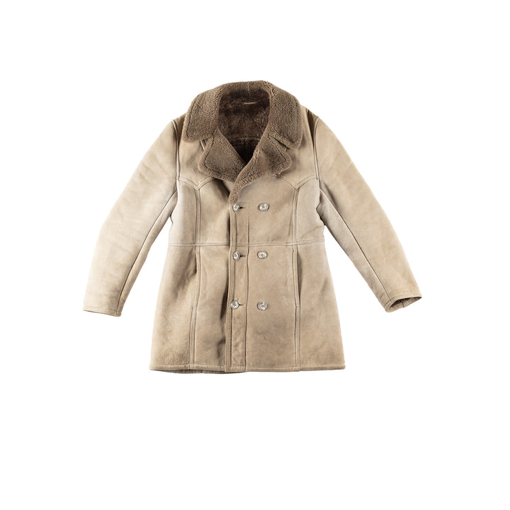 Vintage 80's Men Sheepskin Coat in BeigeVN200