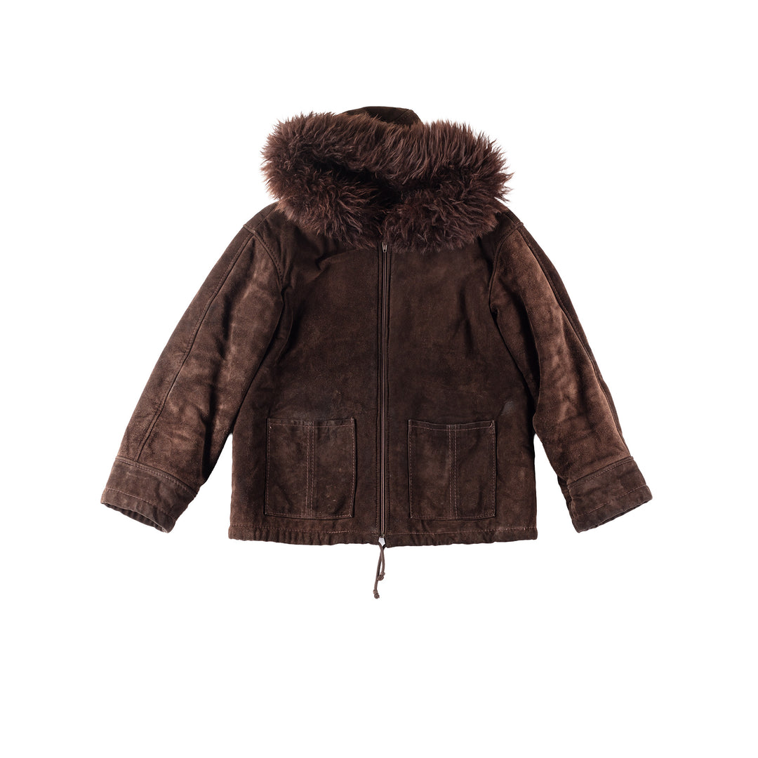 Vintage 00's Women Faux Sheepskin Jacket in Brown
