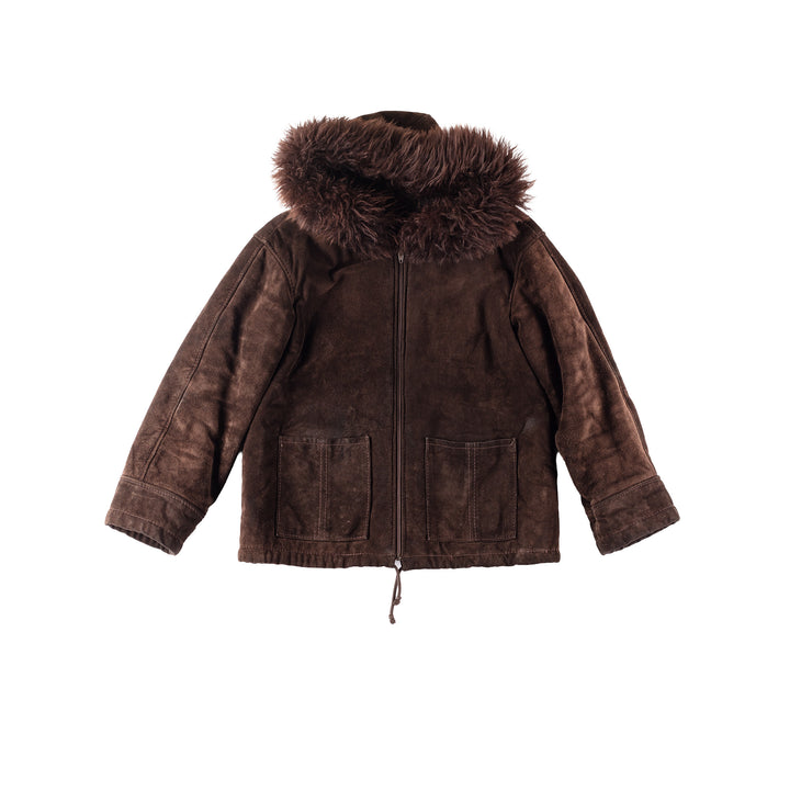 Vintage 00's Women Faux Sheepskin Jacket in Brown