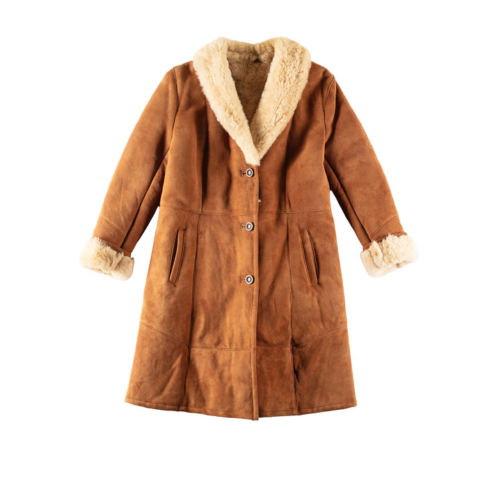 Vintage 70's Women Sheepskin Coat in BrownMN263