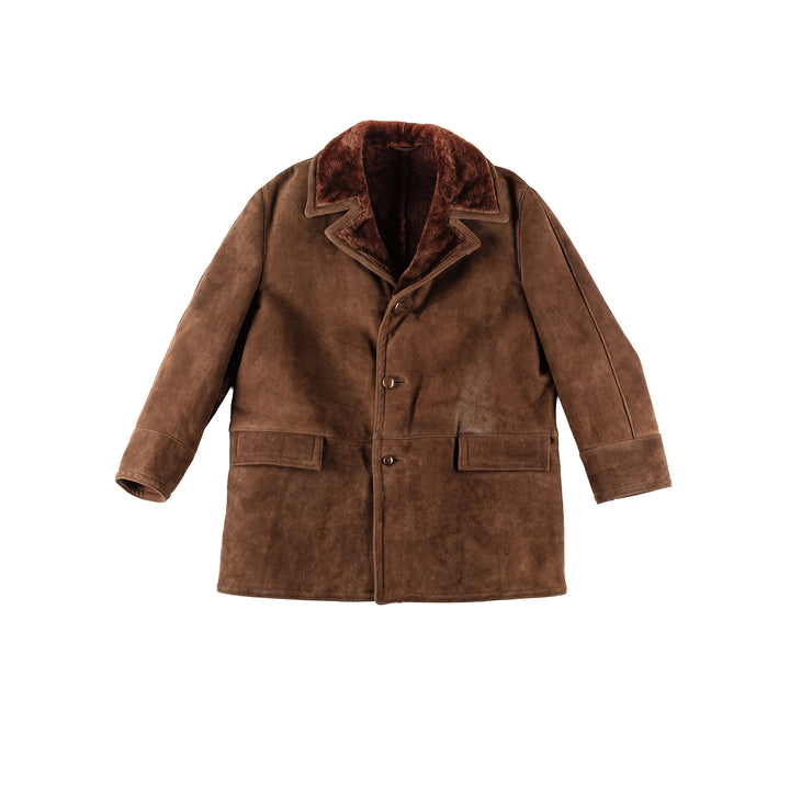 Vintage 80's Men Sheepskin Coat in BrownVN205