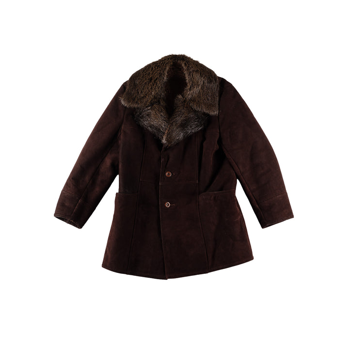 Vintage 70's Men Sheepskin Coat in BrownVN611