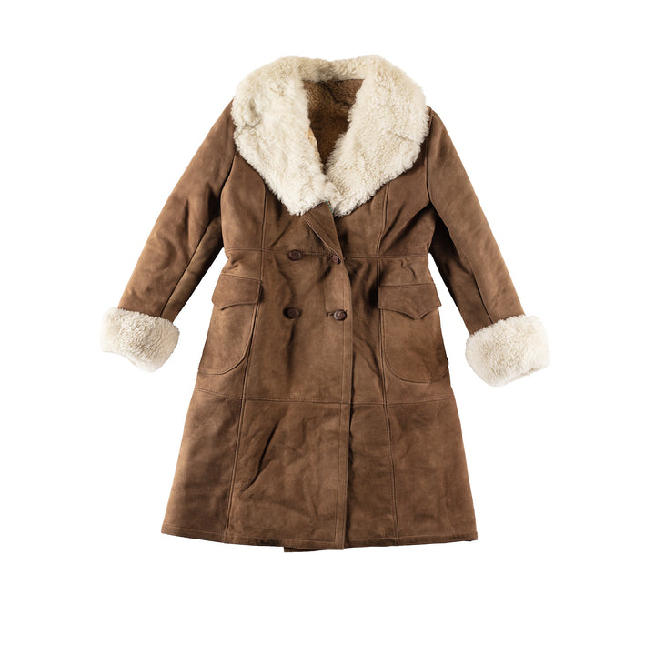 Vintage 70's Women Sheepskin Coat in BrownMN264