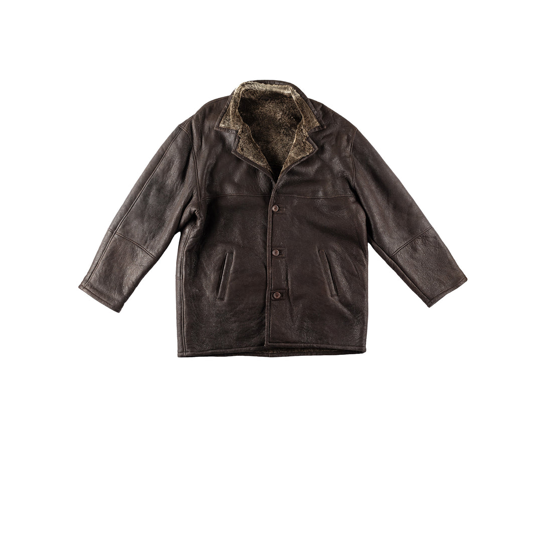 Vintage 80's Men Sheepskin Coat in BrownVN181