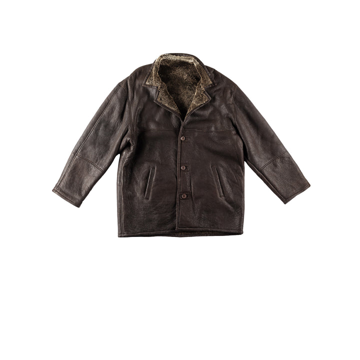 Vintage 80's Men Sheepskin Coat in BrownVN181