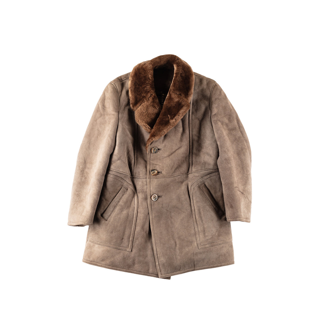Vintage 80's Men Sheepskin Coat in BeigeVN248