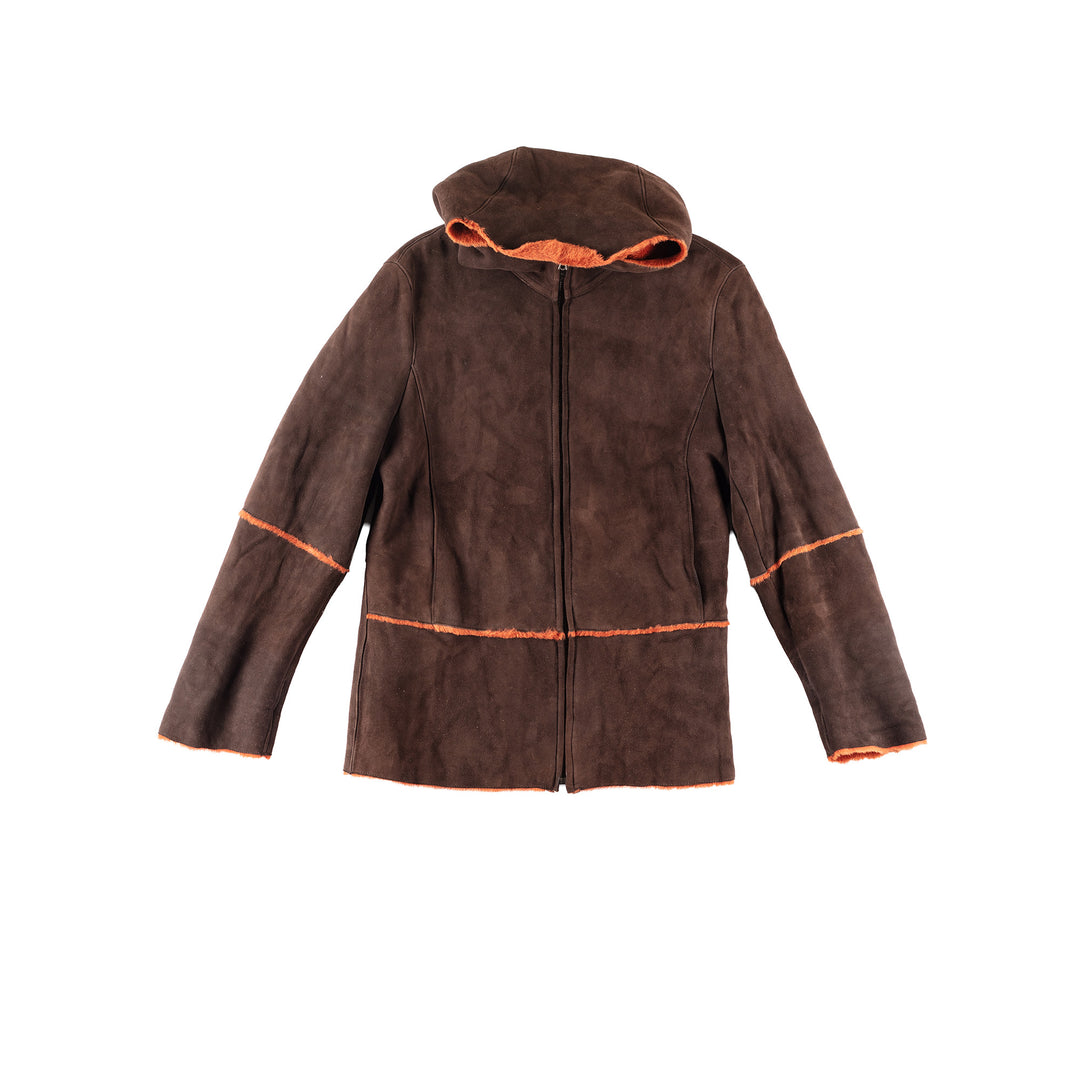 Vintage 00's Women Sheepskin Coat in Brown