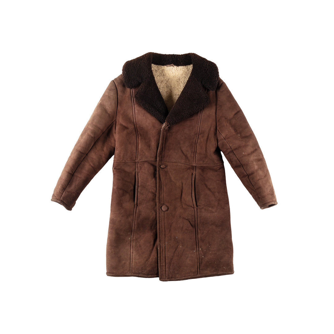 Vintage 80's Men Sheepskin Coat in BrownVN202