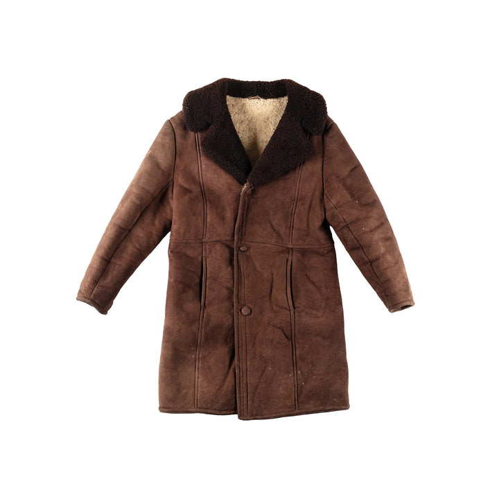 Vintage 80's Men Sheepskin Coat in BrownVN202