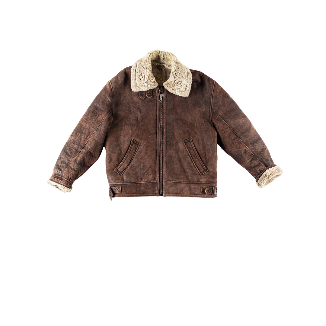 Vintage 90's Men Sheepskin Jacket in BrownVN102